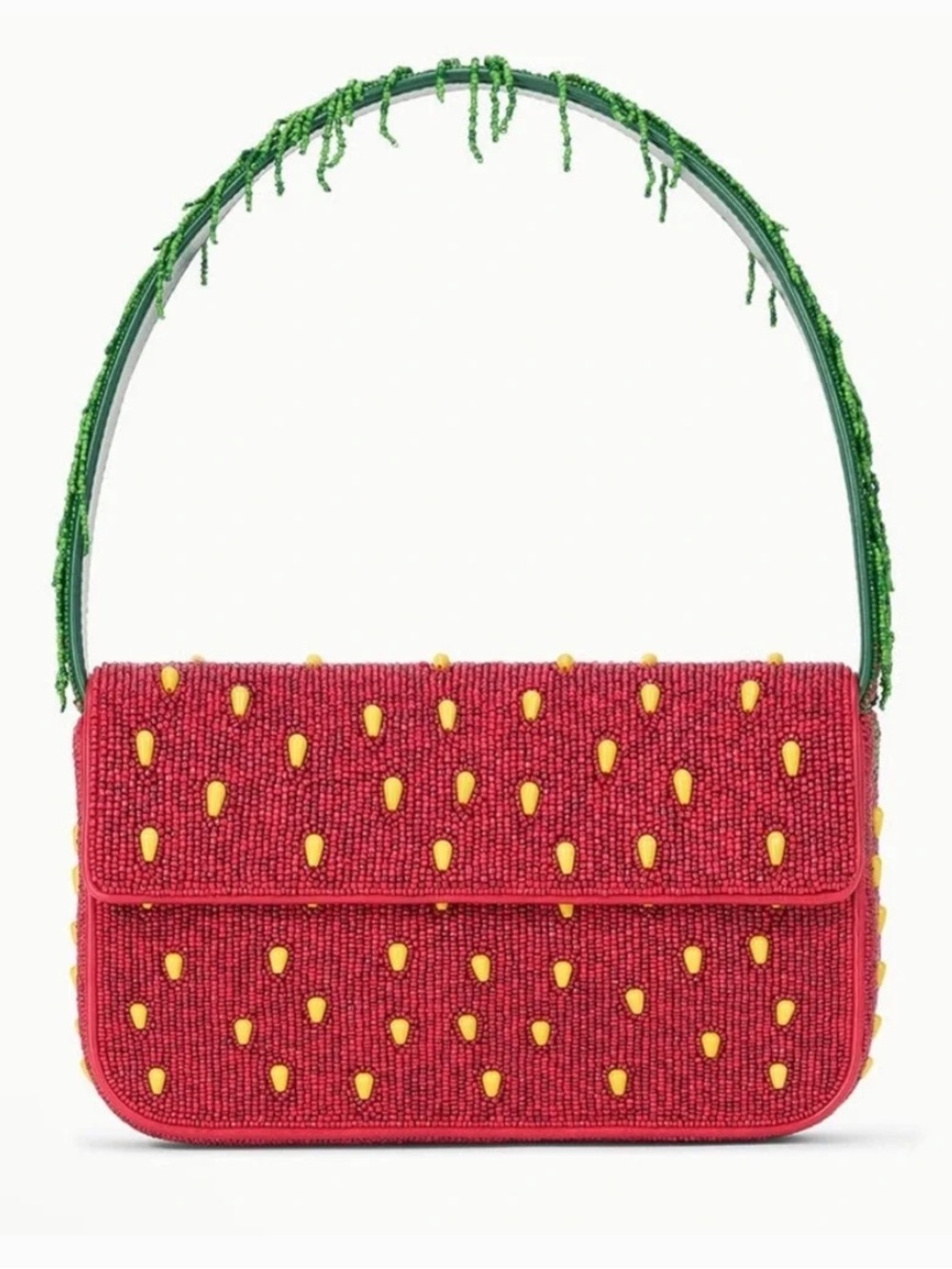 STAUD Tommy Beaded Strawberry Dream Shoulder Bag - Red
